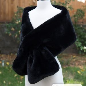 Black Faux Fur shawl